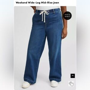 Torrid Weekend Wide-Leg Mid-Rise Jean